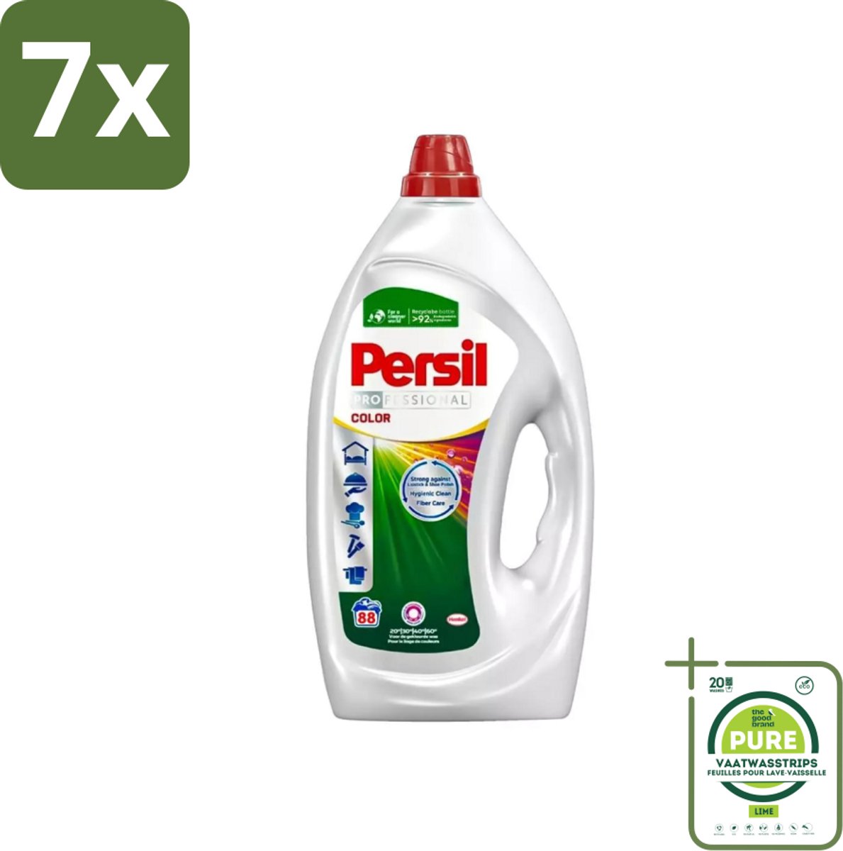 7 x Persil Professional Color - Vloeibaar Wasmiddel - Gekleurde Was - 88 Wasbeurten - Grootverpakking - Wasmiddel - Gekleurde Was - Vlekken Verwijderen - Wasmachine Reinigen - Kleurbehoud