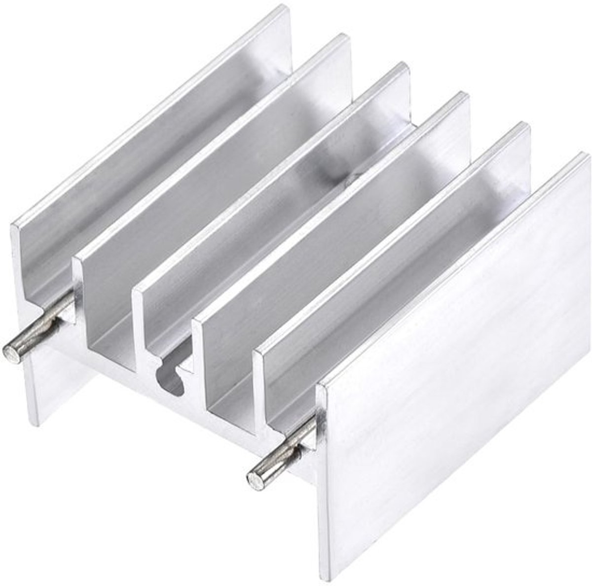 aluminium koellichaam TO-220 voor MOSFET-transistordiodes - 25mm x 23mm x 16mm met steunpennen