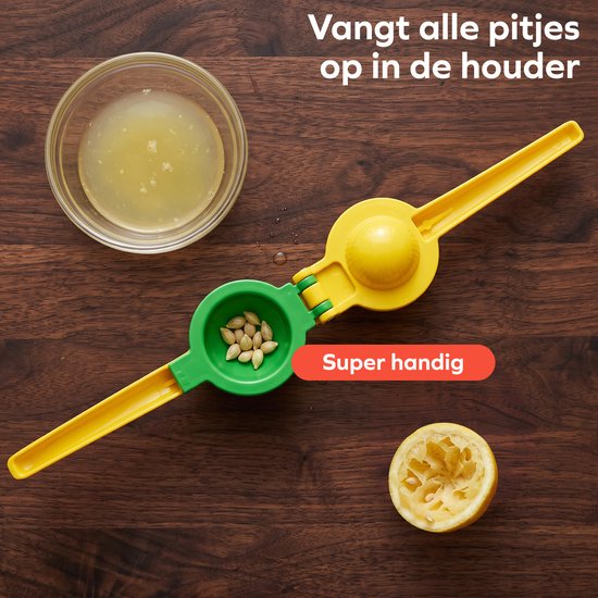 AMJO Premium Citroenpers - Citruspers - Limoenpers - Lemon Squeezer - Fruitpers - Sinaasappelpers - Geel van AMJO — afbeelding 3