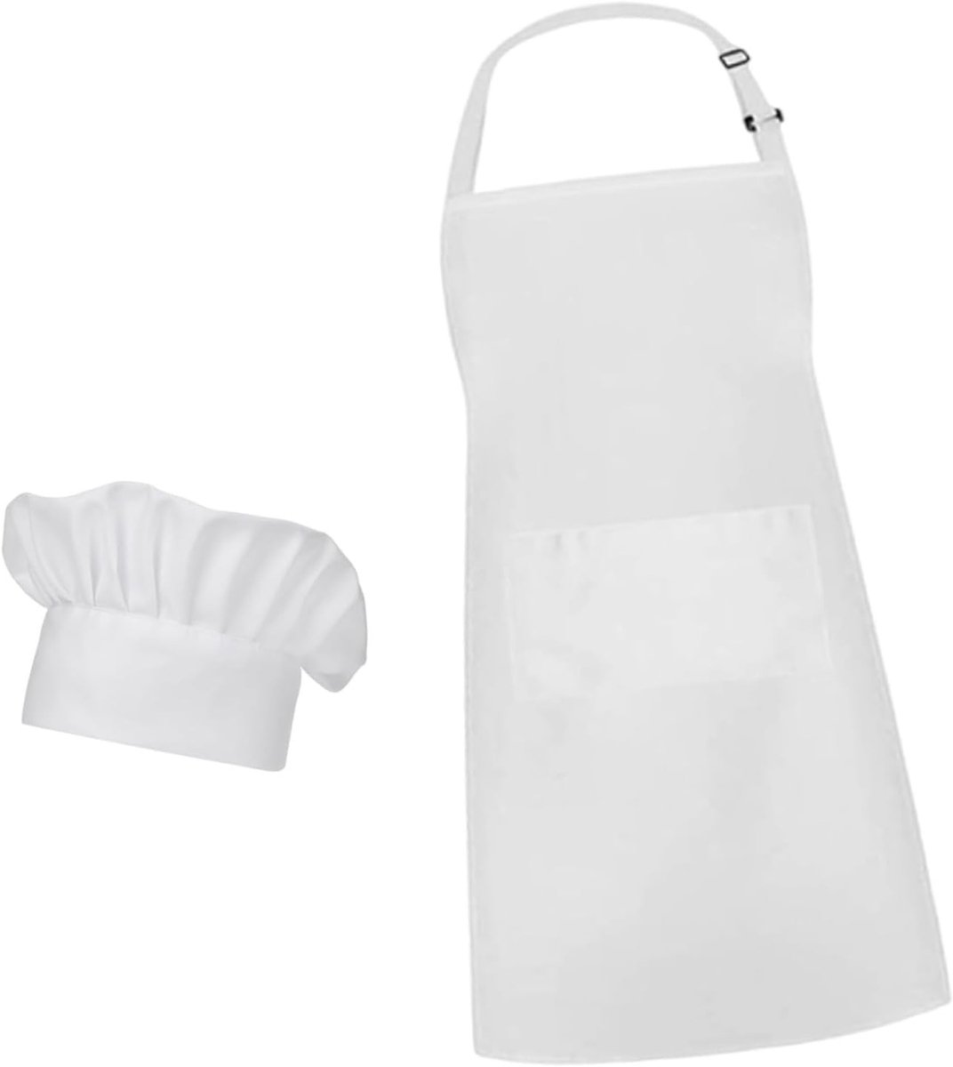 Verstelbare Keuken Schort en Kookmuts Set met 2 Zakjes voor Thuis, Restaurant en Koken