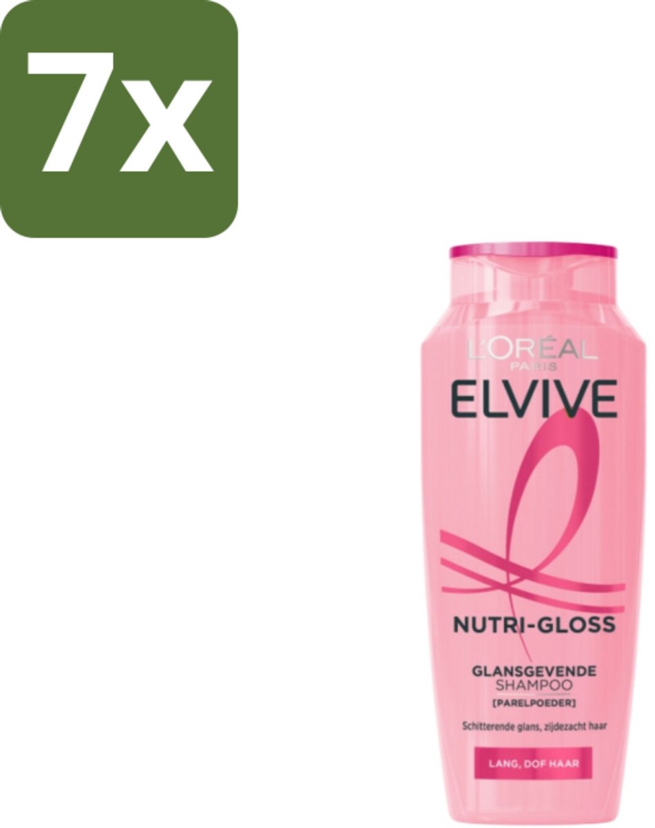 7 x L’Oréal Paris Elvive – Conditioner – Nutri Gloss – 200 ml - Glans - Lang Haar - Dof Haar - Parelpoeder - Zijdezacht Haar