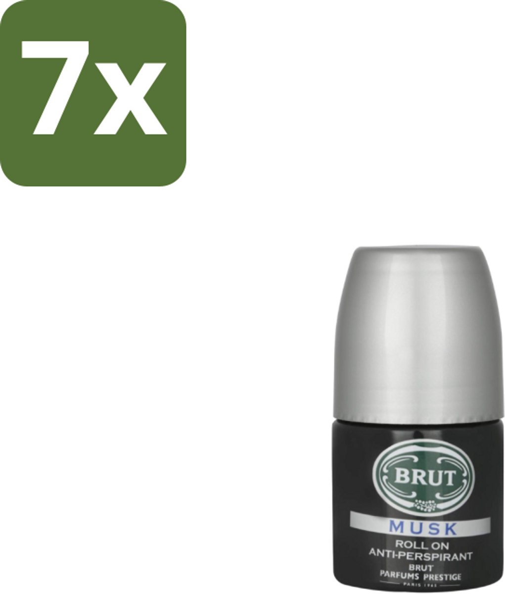 7 x Brut – Deodorant Roller – Musk - 50 ml - Anti-transpirant - Roll-on - Musk - Mannelijke Geur - Langdurige Bescherming