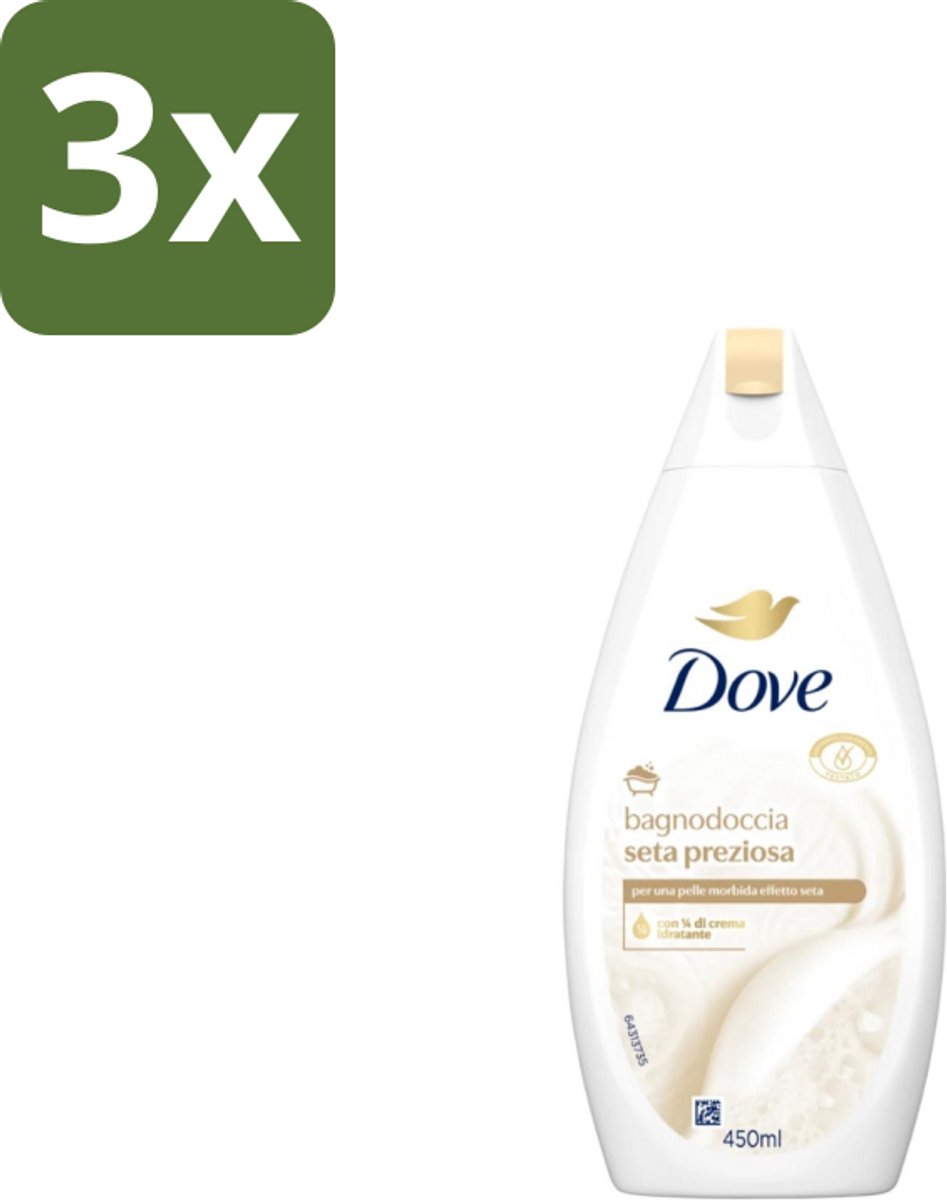 3 x Dove – Douchegel – Nourishing Silk – 450 ml - Douchegel - Zijdezachte Huid - Verzorgende Douchegel - Mild Reinigen - Huid Verzorgen