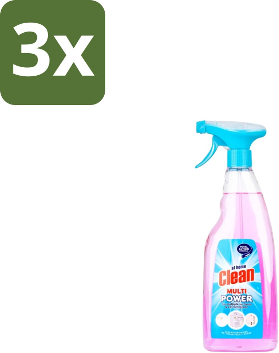 3 x At Home Alles Reiniger Spray 750 ml - Allesreiniger - Reinigingsmiddel - Vuil Verwijderen - Vet Verwijderen - Hygiëne