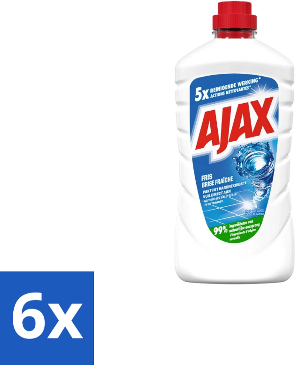 Ajax – Allesreiniger – Fris – 1000 ml - Voordeelverpakking - 6 stuks