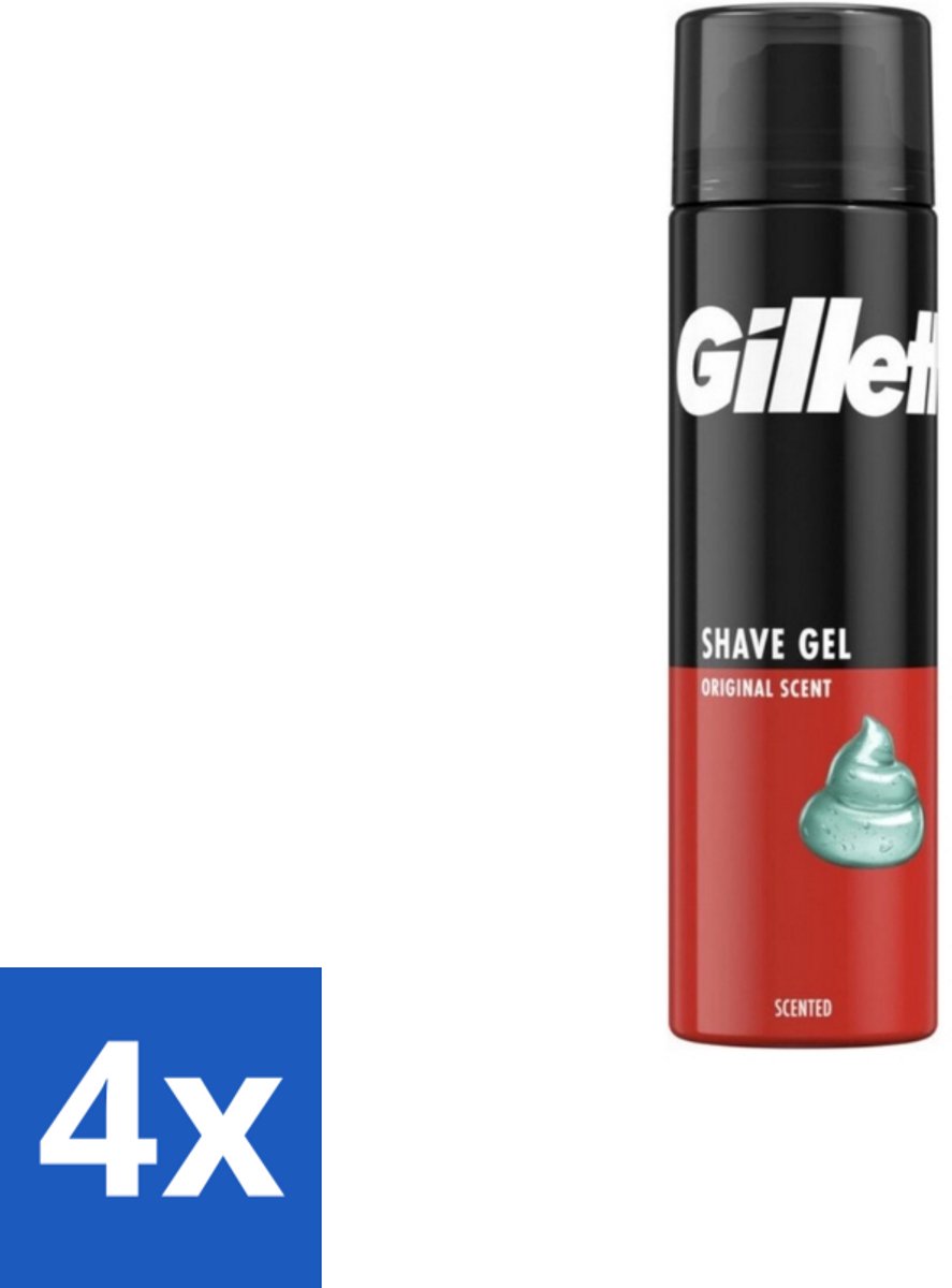 4 x Gillette – Scheergel – Classic – 200 ml - Scheergel - Gevoelige Huid - Scheren - Scherpen - Comfort