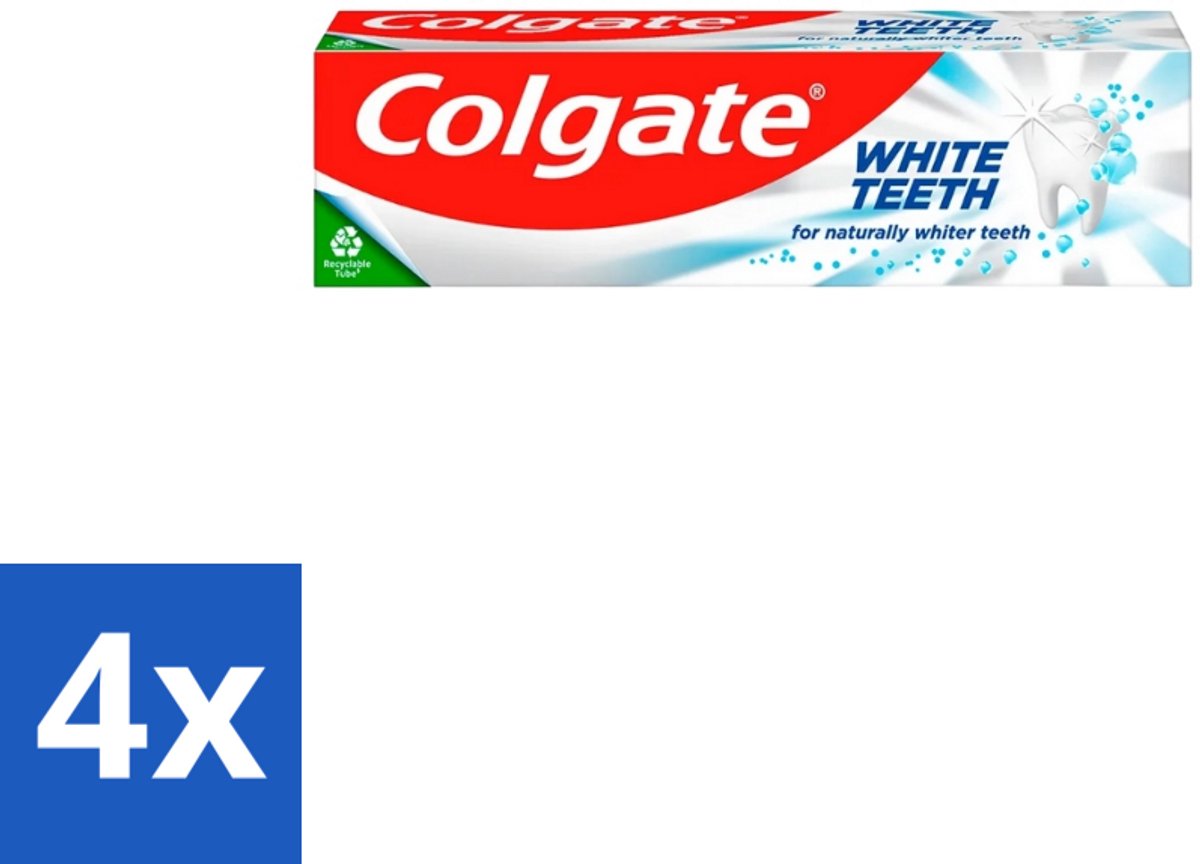 4 x Colgate – Tandpasta – White Teeth – 75 ml - Witte Tanden - Tanden Reinigen - Tanden Witter Maken - Mondverzorging - Tandpasta