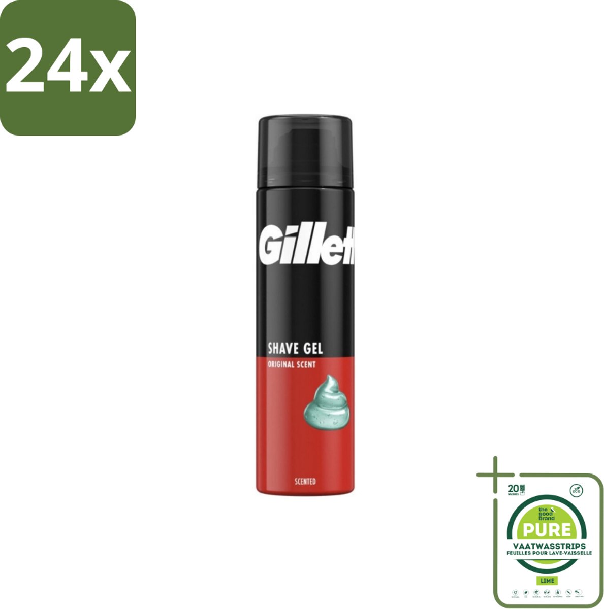 Gillette – Scheergel – Classic – 200 ml - Voordeelverpakking - 24 stuks - Scheergel - Gevoelige huid