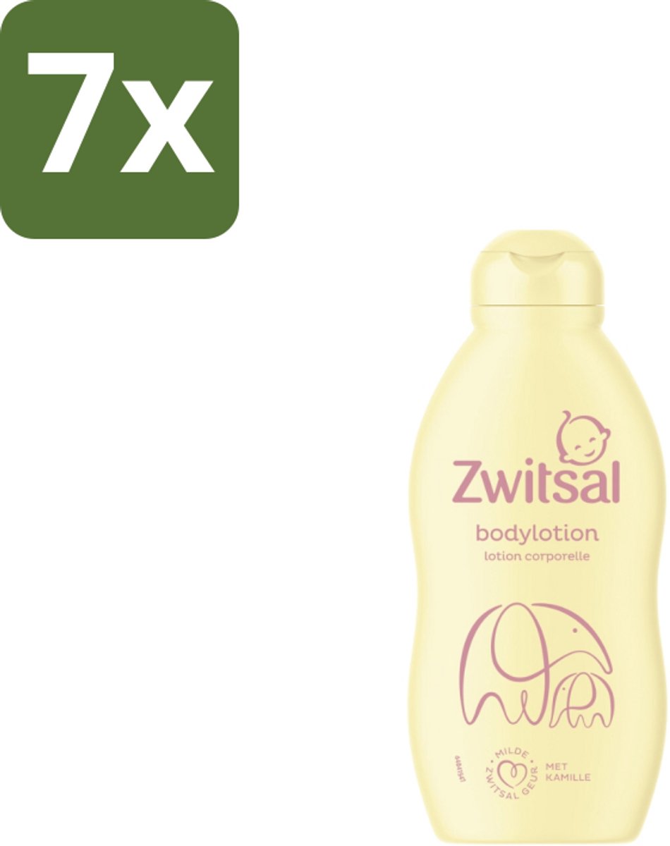 7 x Zwitsal – Bodylotion – Verzorgend – 200 ml - Baby Bodylotion - Zwitsal Bodylotion - Babyhuid Verzorging - Kamille Bodylotion - Gevoelige Huid