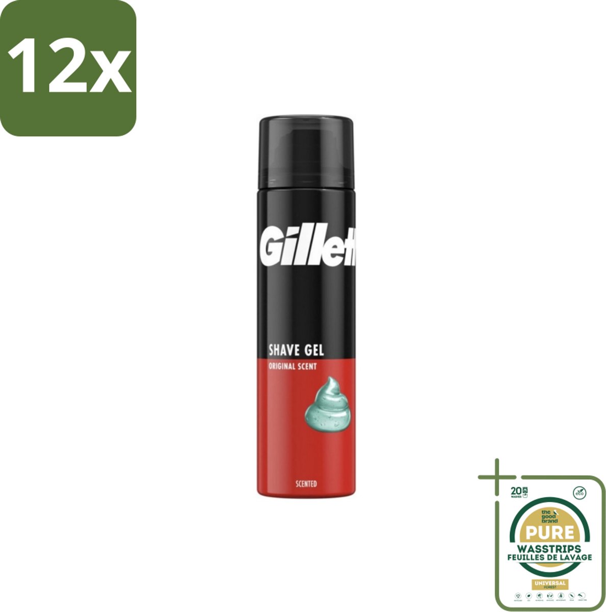 Gillette – Scheergel – Classic – 200 ml - Voordeelverpakking - 12 stuks - Scheren - Scherpen