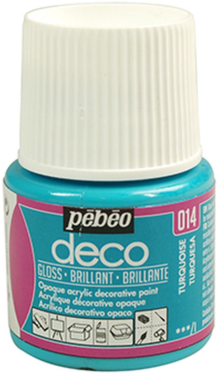 Verf turquoise - acryl glanzend - 45 ml - Pébéo