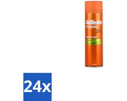 Gillette 24 x Gillette Fusion 5 Scheergel - Ultra Sensitive - 200 ml - Scheergel - Gevoelige Huid - Scheren - Comfort - Irritatie