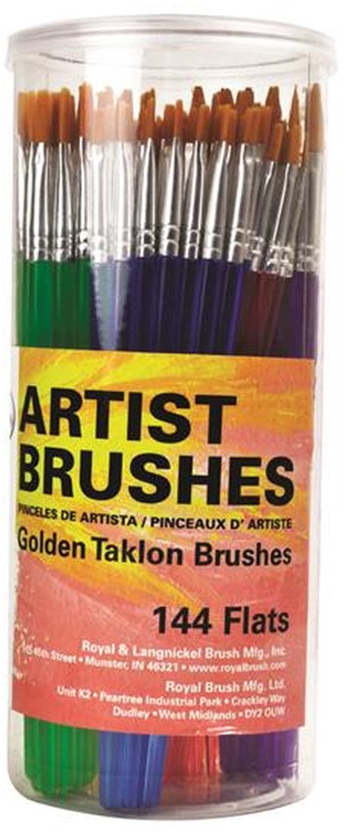R&L Artist Golden Taklon Flat - 144 Canister Pack