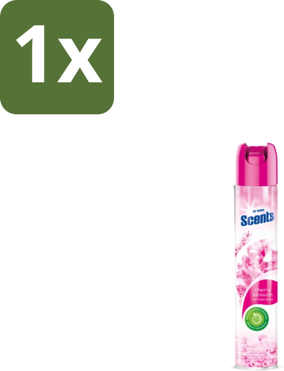 1 x At Home – Luchtverfrisser Spray – Cherry Blossom – Fris Bloemig - 400 ml - Luchtverfrisser Cherry Blossom - Bloemige Geur - Frisse Geur - Geur Neutraliseren - Kersenbloesem