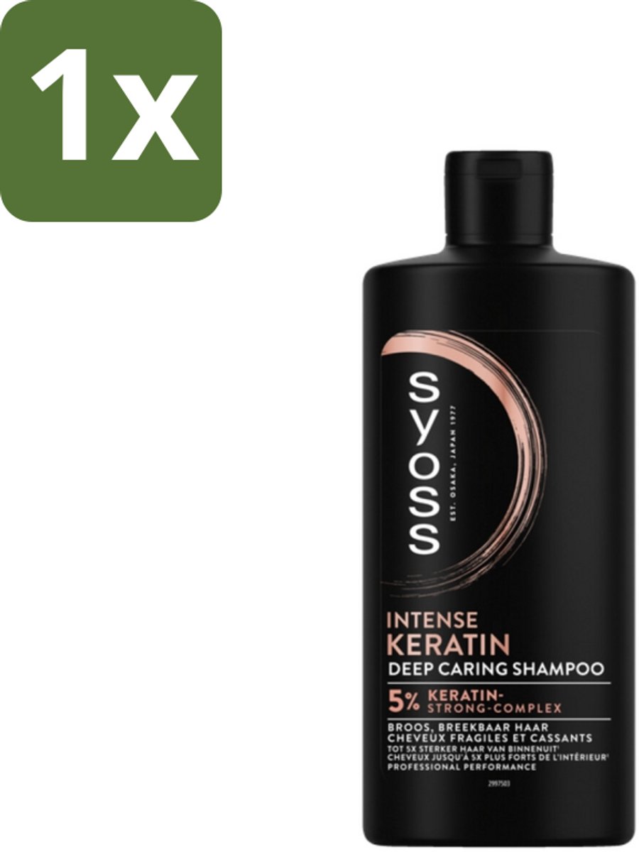 1 x Syoss – Shampoo – Keratin Deep Caring – 440 ml - Keratin Shampoo - Keratin Deep Caring - Keratin Strong Complex - Beschadigd Haar - Breekbaar Haar