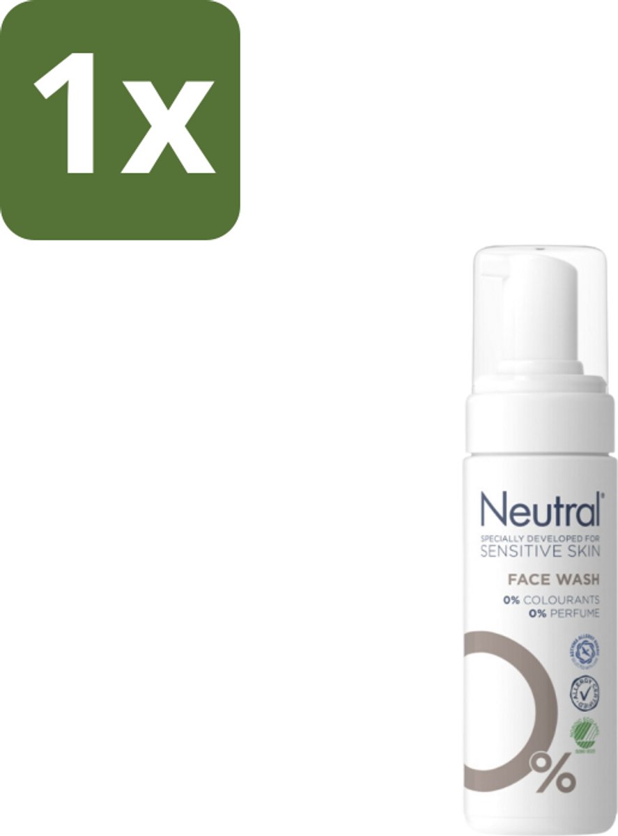 1 x Neutral – Gezichtsreiniging – Face Wash 0% Parfumvrij – 150 ml - Gevoelige Huid - Gezichtsreiniger - Milde Reiniging - Glycerine - Crème Verwijderen