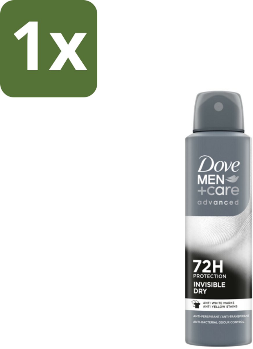 1 x Dove Men+Care – Deodorant Spray – Invisible Dry – 150 ml - Deodorant Spray Mannen - Deodorant Spray Voor Mannen - Deodorant Spray Zonder Vlekken - Deodorant Spray Voor Oksels - Deodorant Spray Voor Sport