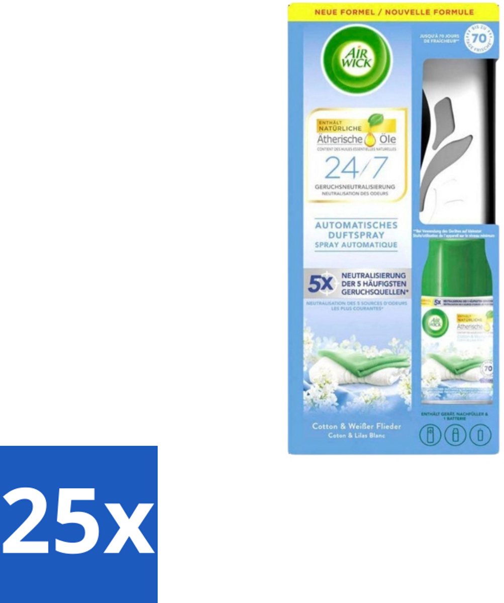 Air Wick - Freshmatic Max – Starterkit – Crisp Linen & Lilac – 250 ml - Bulkverpakking - 25 stuks