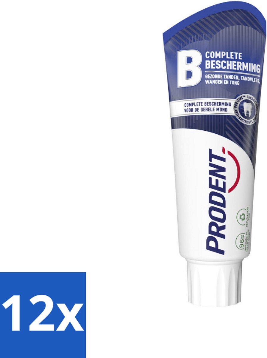 Prodent – Tandpasta – Complete Bescherming – Pro-Zinc Technologie – 75 ml - Voordeelverpakking - 12 stuks