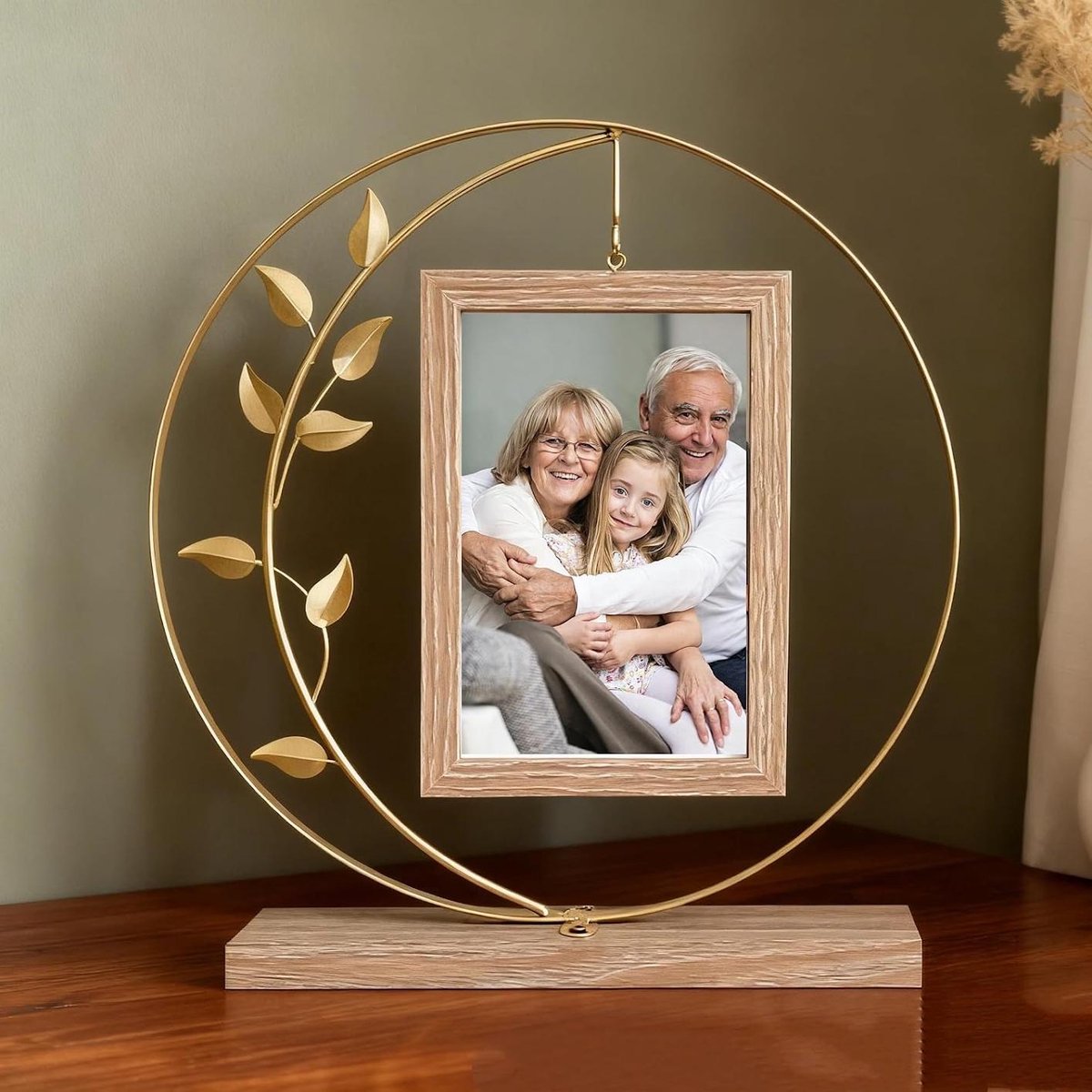 longziming - Gepersonaliseerde Fotolijst voor 2 Foto's - Fotolijst 10 x 15 cm - Dubbelzijdige Fotolijst - Roterend Ontwerp - Persoonlijke Fotodecoratie
