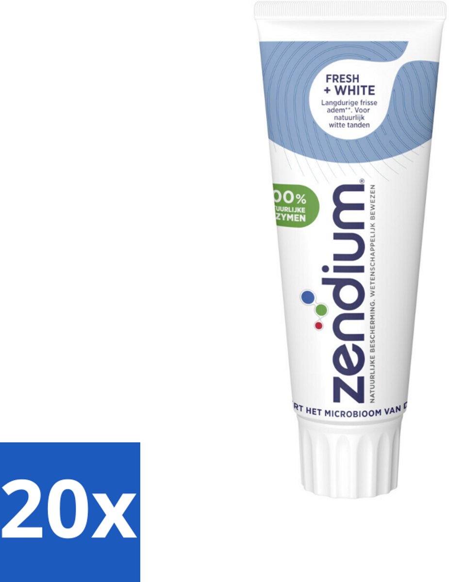 Zendium - Tandpasta - Fresh+ White - 75 ml - Bulkverpakking - 20 stuks