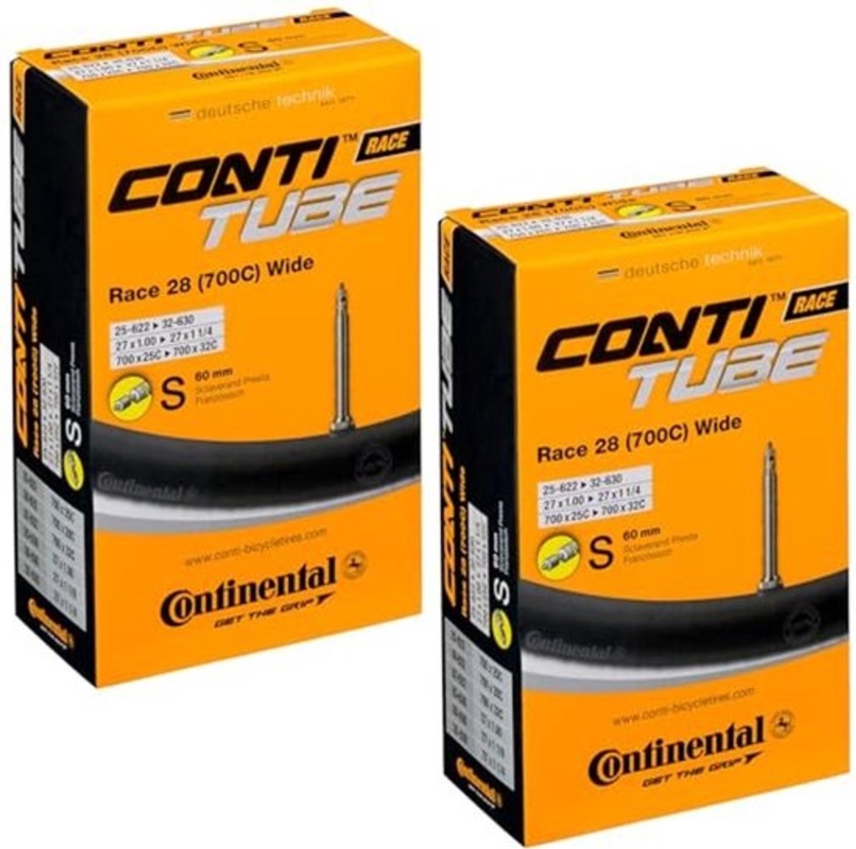 Fiets binnenbanden 700 x 25-32c met Presta ventiel 60mm - Set van 2