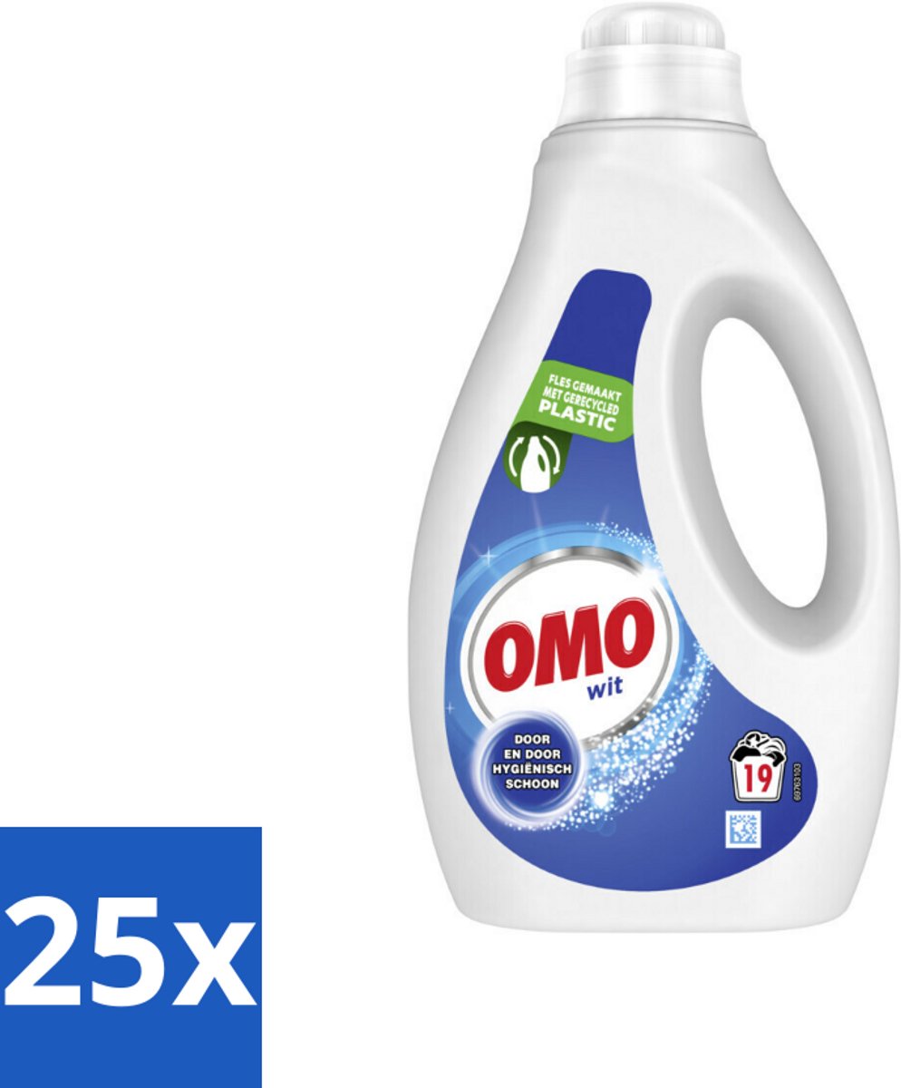 OMO – Vloeibaar Wasmiddel – Wit – 19 Wasbeurten – 950 ml - Bulkverpakking - 25 stuks