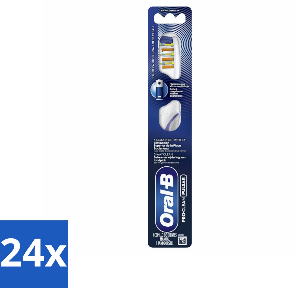 Oral-B - Pro-Clean Pulsar – Tandenborstel – Medium – Manueel - Voordeelverpakking - 24 stuks