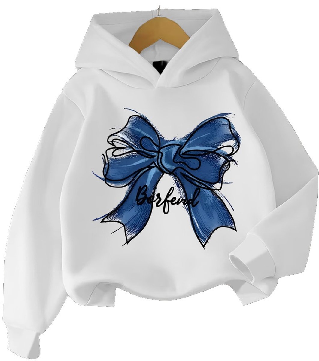 Currero Hoodie Meisjes Warme Hoodie Met Capuchon Comfortabele Sweater Meisje Casual Trui Pullover Meisjestrui 4-5 Jaar Wit