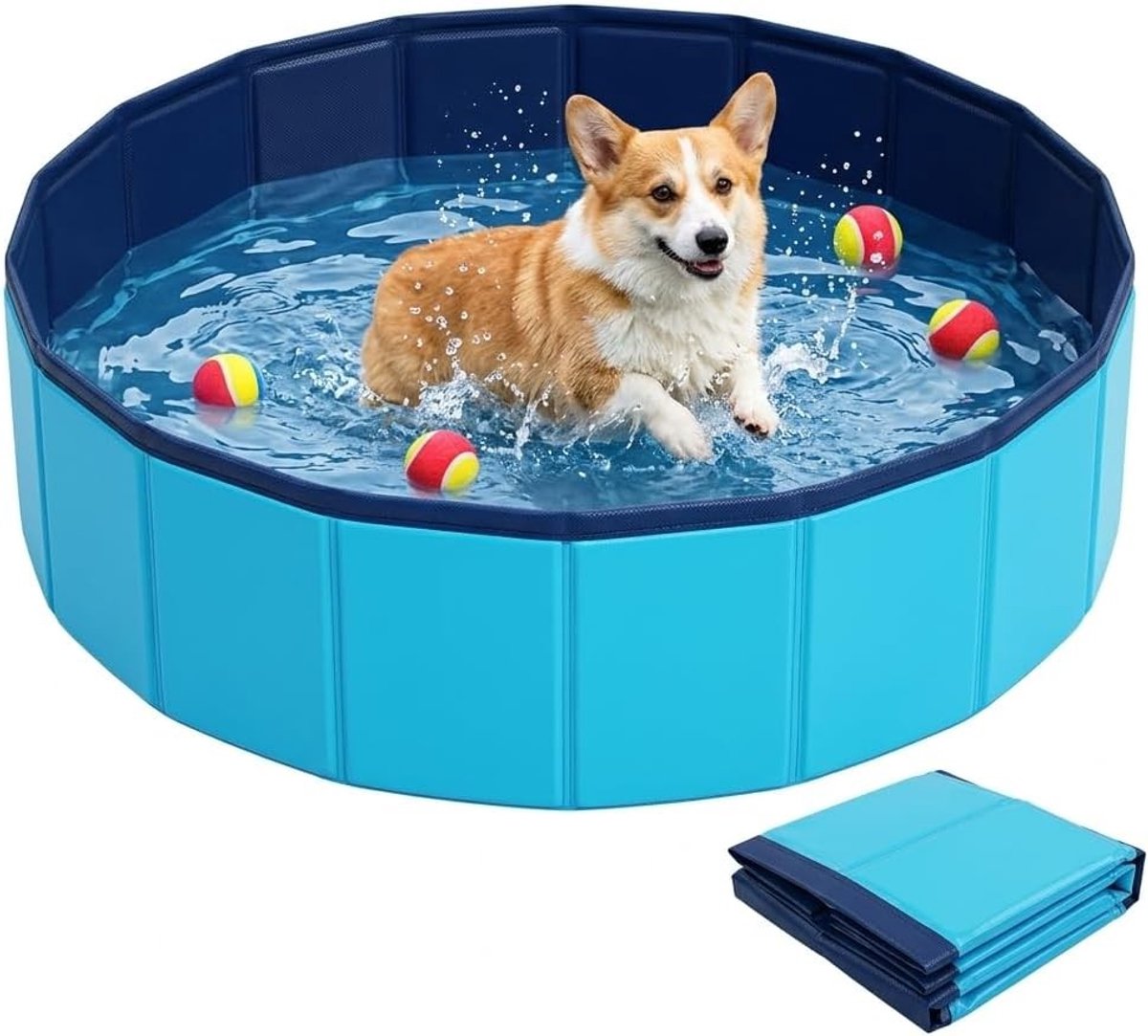 Opvouwbaar Hondenbad voor Kleine Honden - 50 cm - Veilig en Milieuvriendelijk Zwembad voor Huisdieren en Kinderen, Ideaal voor Zomerplezier