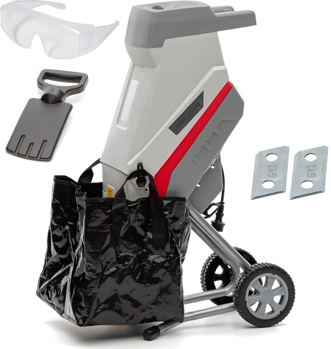 TYR® Hakselaar - Hakselaar Versnipperaar - Elektrische Hakselaar - Grijs - 46cm x 37cm x 91cm