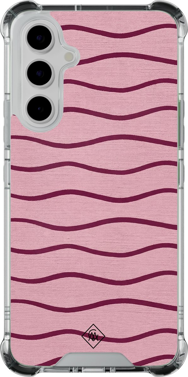 Casimoda® hoesje - Geschikt voor Samsung Galaxy A55 - Soft Stripes - Shockproof case - Extra sterk - - Multi, Transparant
