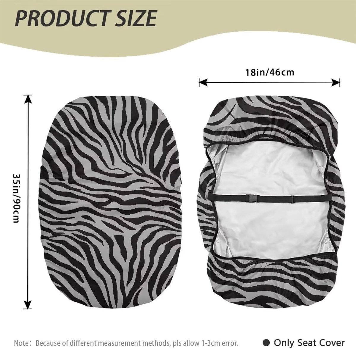 Stoelhoes voor scootmobiel, UV-bestendig en verstelbaar, decoratieve rolstoelhoes voor ouderen met handicap, zebra-print, grijs, bescherming en comfort