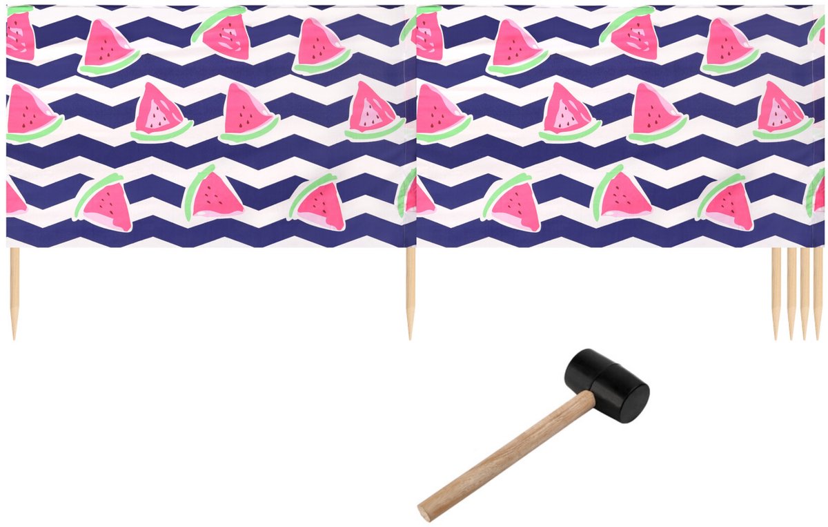 Garronda 6m Strand Windscherm Met Stokken - Windscherm Strand – Windscherm – Camping – Watermeloen-9 - LA-EX-Wb-6m