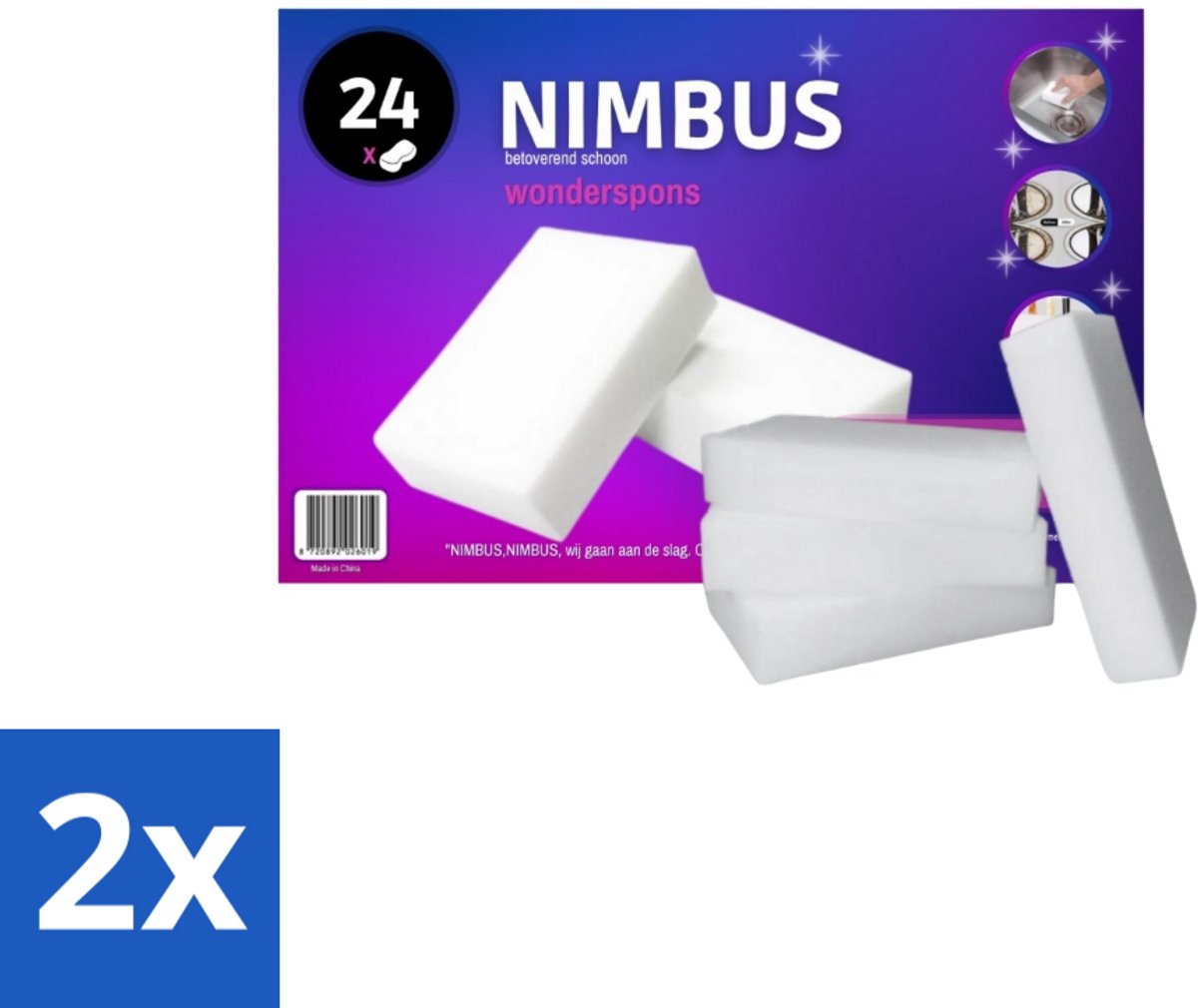 NIMBUS Wonderspons 24 stuks per verpakking - Voordeelverpakking - 2 stuks