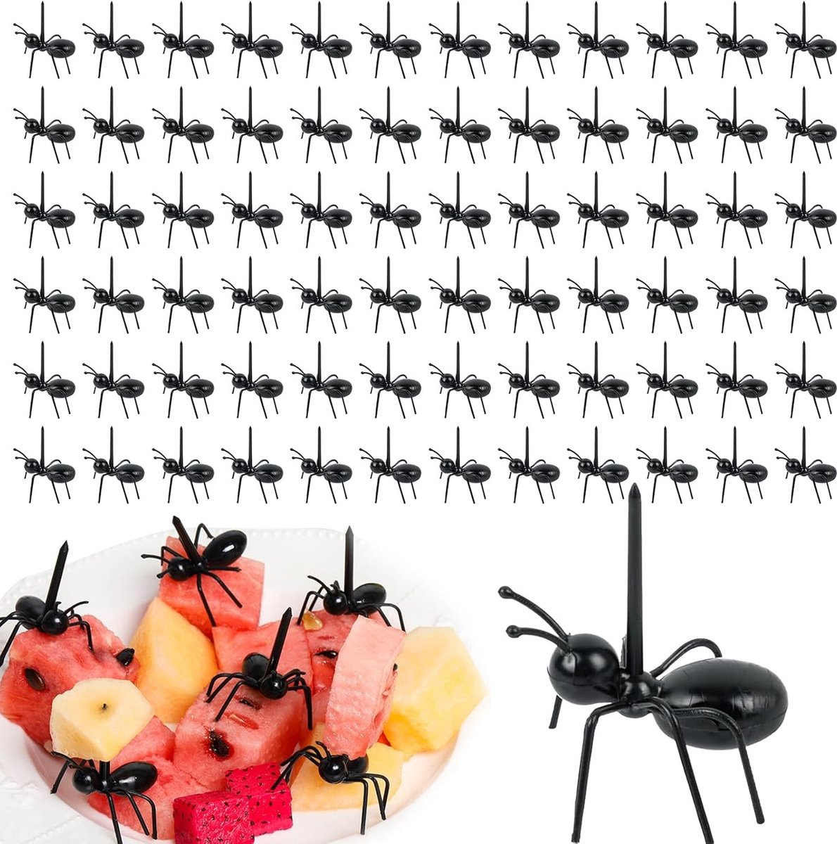 Herbruikbare mini fruitvorken en tandenstokers - 72 stuks BPA-vrij voor cake, fruit en desserts