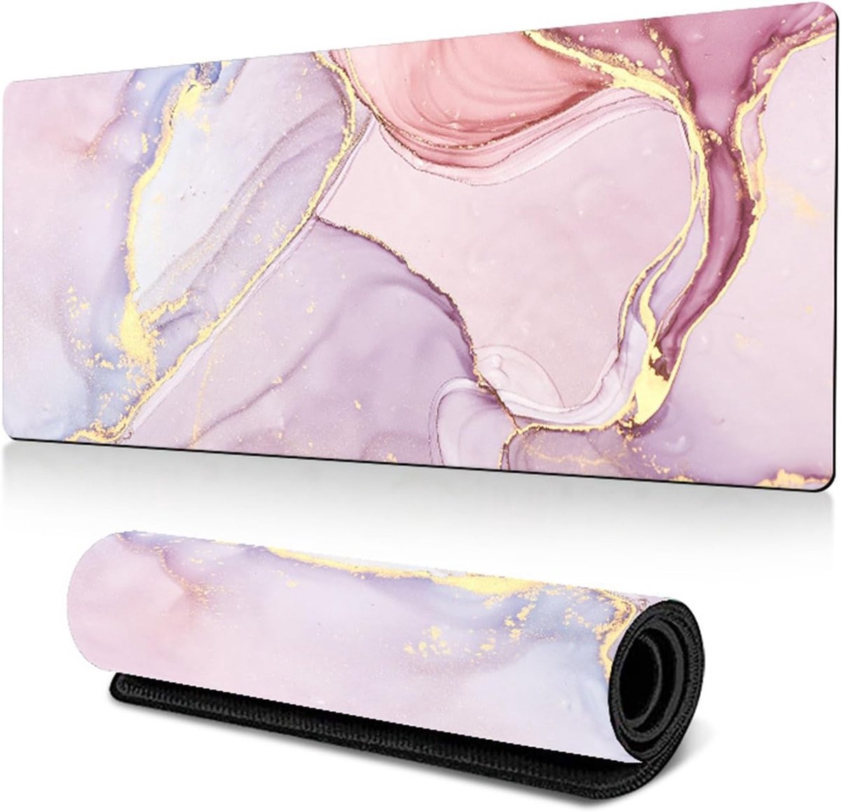 Grote Gaming Muismat 80 x 30 cm, XXL Formaat, Antislip, Ideaal voor Kantoor en Thuisgebruik, Roze Design