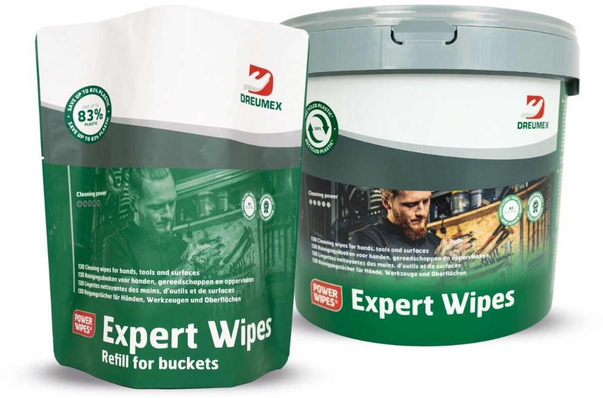 Dreumex Expert Wipes Starterpack reinigingsdoekjes - 1 emmer + 1 refill 260 stuks
