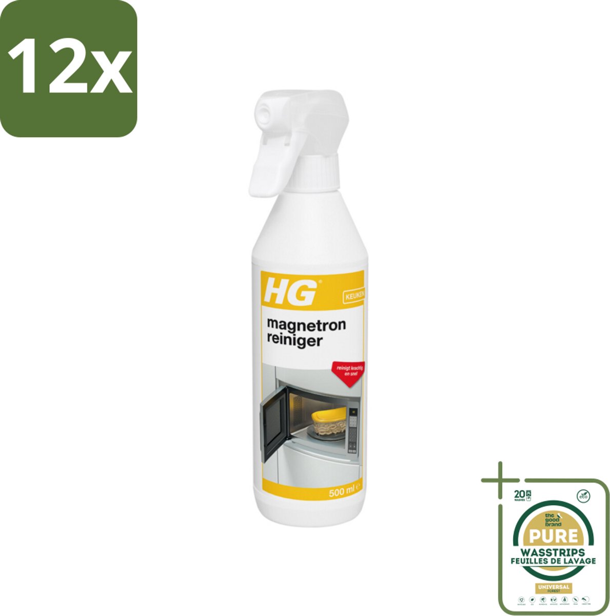 HG Magnetronreiniger 500 ml - Voordeelverpakking - 12 stuks - Magnetron schoonmaken - Keukenreiniger