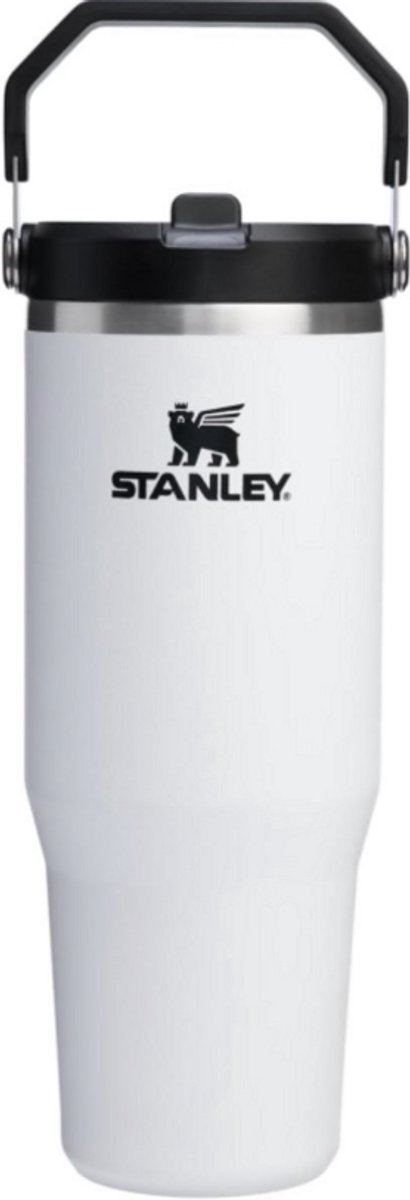 STANLEY IceFlow 2.0 Flip Straw Tumbler 30 oz / 0.86L (Chalk) – Geïsoleerde RVS Drinkfles met Handvat – Lekvrije Thermosbeker met Flip Straw – BPA-vrij