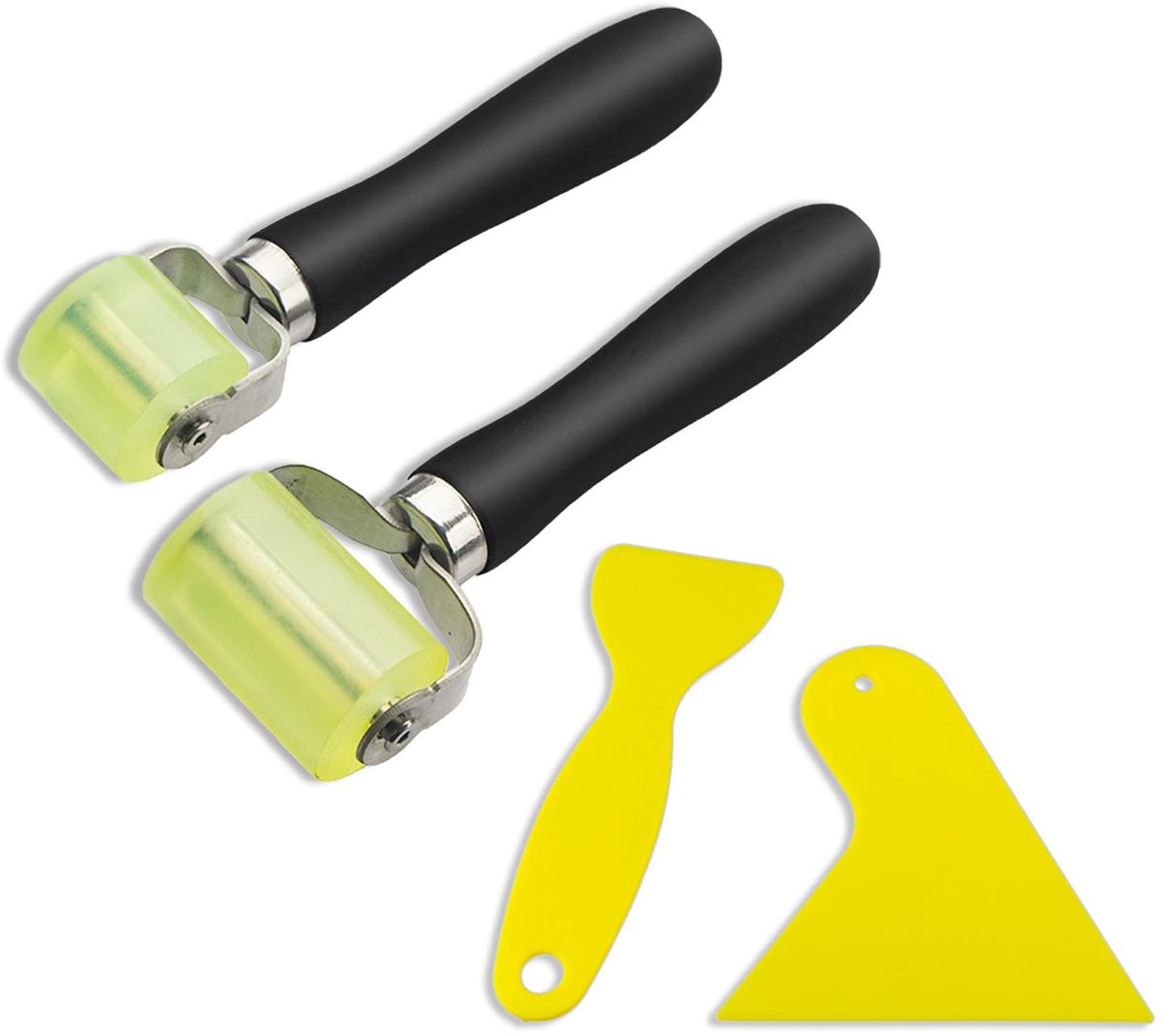 Elzusha- Aandrukrol - 2 Stuks Rubberen Rollers - Folierakel - Hittebestendig - Geluidsisolatie - Voor Kantenbanden en Lassen - Drukrol