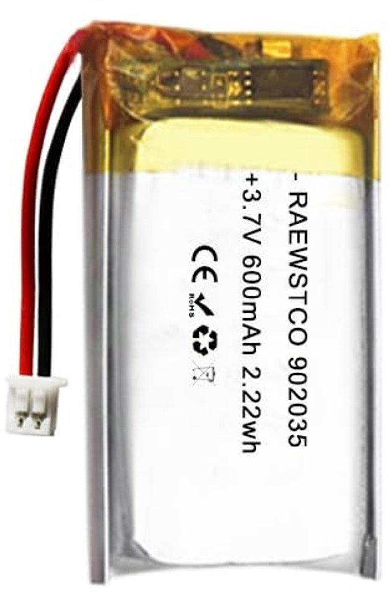 Elzusha - 3,7 V 600 mAh Lithium Polymer Batterij voor Verlichtingsapparaten