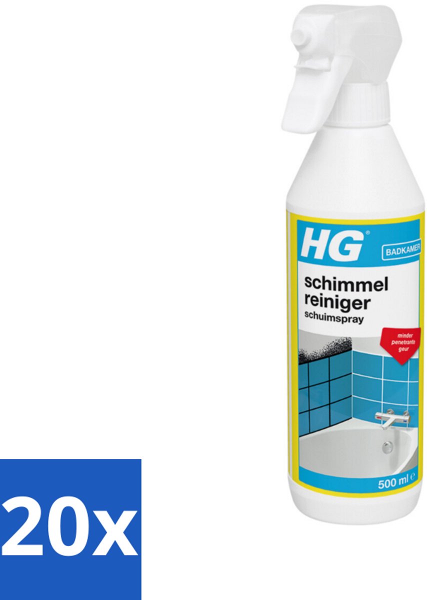 20 x HG Schimmel & Aanslagreiniger Schuimspray 500 ml - Schimmelreiniger - Schimmelverwijdering - Schuimspray - Schimmel In Badkamer - Schimmel Op Tegels