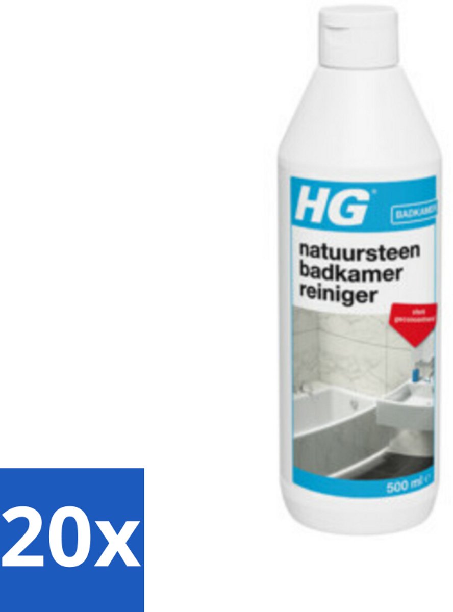 20 x HG Natuursteen Badkamer Reiniger 500 ml - Badkamerreiniger - Natuursteen Reinigen - Marmer Reinigen - Kalkaanslag Verwijderen - Badkamer Reinigen