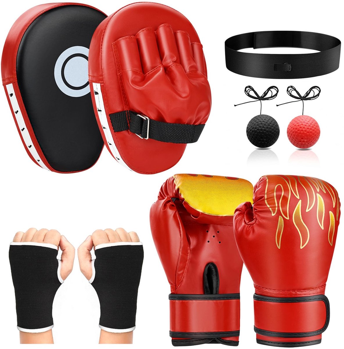 Elzusha - 4-in-1 Boksen Set voor Kinderen - Inclusief Handschoenen en Focus Pads