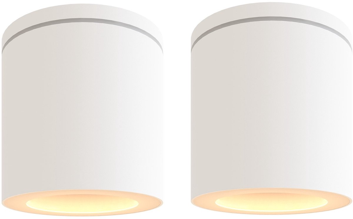 LEDVION 2 stuks LED opbouwspot IP54 wit GU10 fitting zonder lichtbron