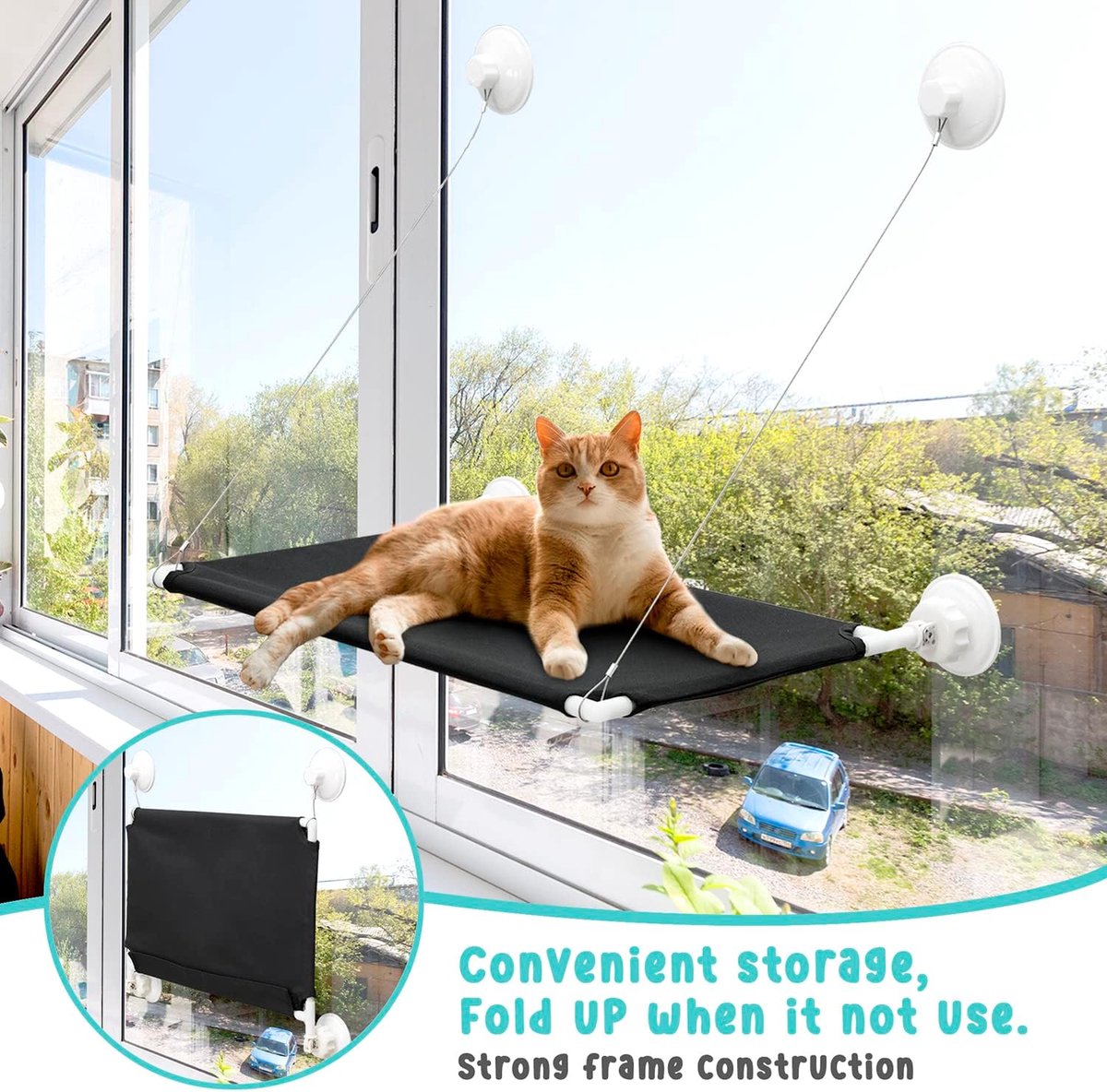 1 stuk-Kat hanger-ademende-Kat hanger-zuig-Kat nest-Hanging Kat hanger-zwart