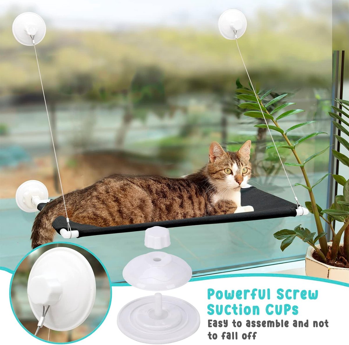 1 stuk-Kat hanger-ademende-Kat hanger-zuig-Kat nest-Hanging Kat hanger-zwart