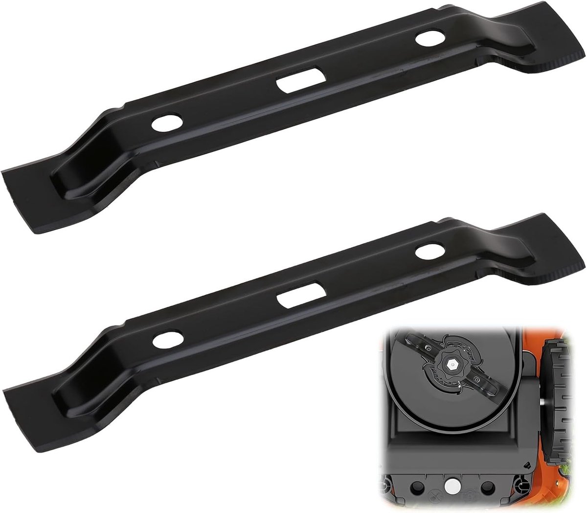 Set van 2 slijpbladen voor robotmaaiers, geschikt voor Stihl iMOW RMI 422 en Viking MI 422, 20 cm, zwart, duurzaam en scherp