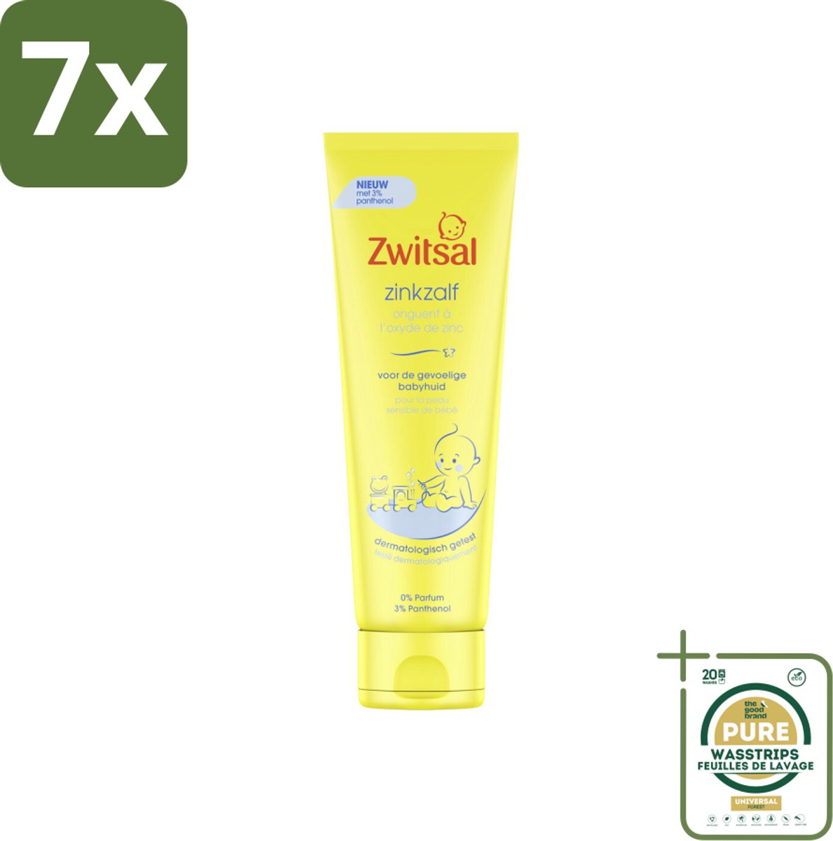 7 x Zwitsal 0% Parfum - Babyverzorging - Zinkzalf - Voor de Gevoelige Babyhuid - 100 ml - Grootverpakking - Babyhuid Verzorging - Luieruitslag - Zwitsal Zinkzalf - Gevoelige Huid - Natuurlijke Ingrediënten